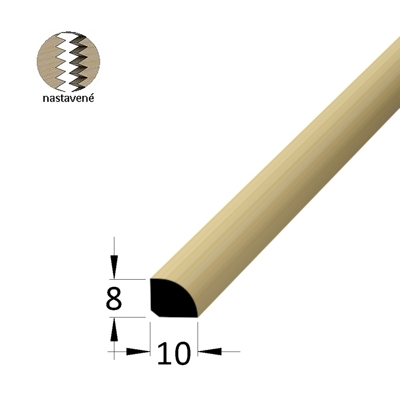 Rohová vnitřní lišta - RV 1008 SM /240 nast.