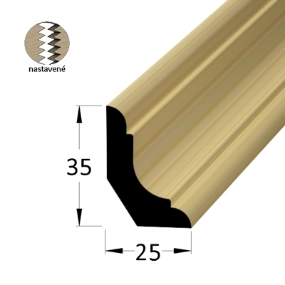 Rohová vnitřní lišta - RVK 2535 SM /240 nast.